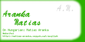 aranka matias business card